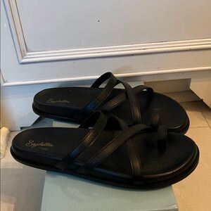 Seychelles Black Multi-Strap Slide Sandals